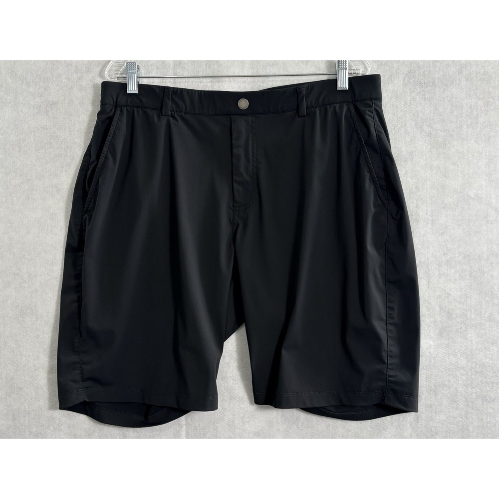 REDVANLY Men Hanover Flat Front 9" Chino Golf Shorts Sz XL Black Summer 3-30